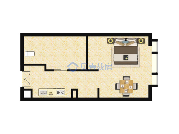 居室：1室1厅1卫 建面：55m²