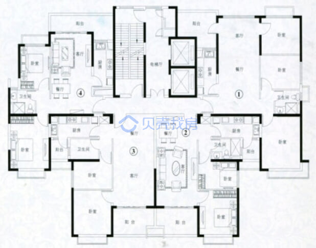 居室：2室1厅1卫 建面：88m²