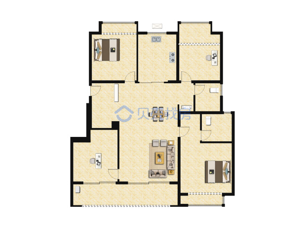 居室：4室2厅2卫 建面：117m²