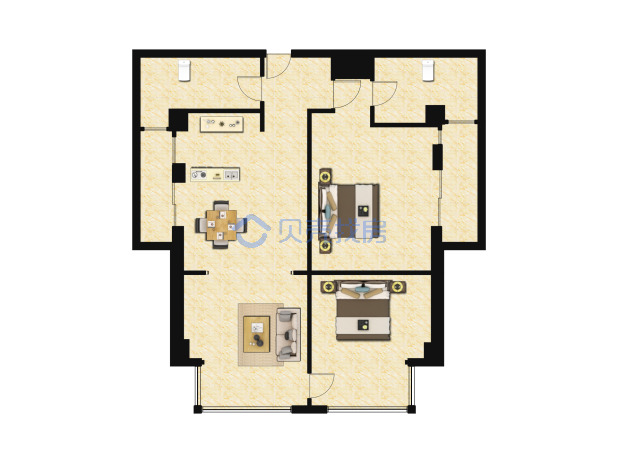 居室：2室2厅2卫 建面：116m²