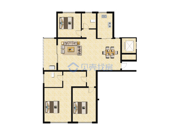 居室：3室2厅2卫 建面：148m²