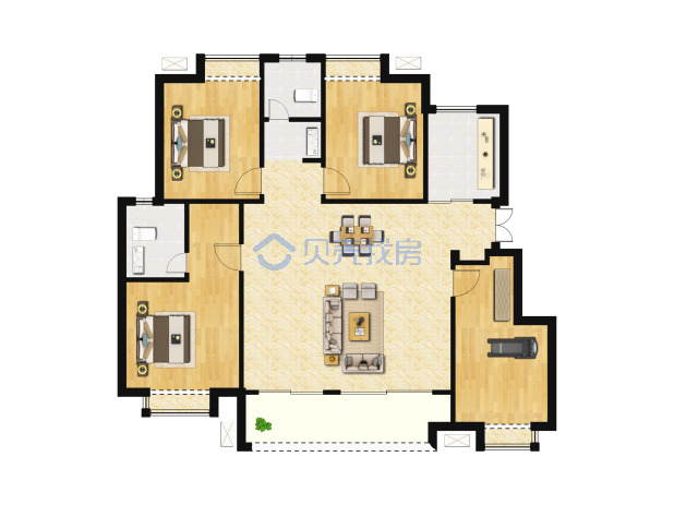 居室：4室1厅2卫 建面：138m²