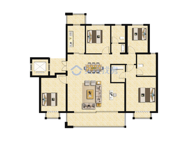 居室：4室2厅2卫 建面：146m²