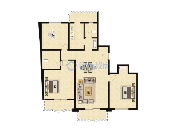 居室：3室2厅2卫 建面：156m²