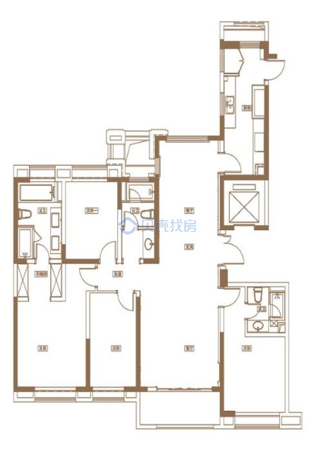 居室：4室2厅3卫 建面：199m²