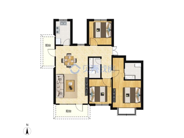 居室：4室2厅2卫 建面：144.79m²