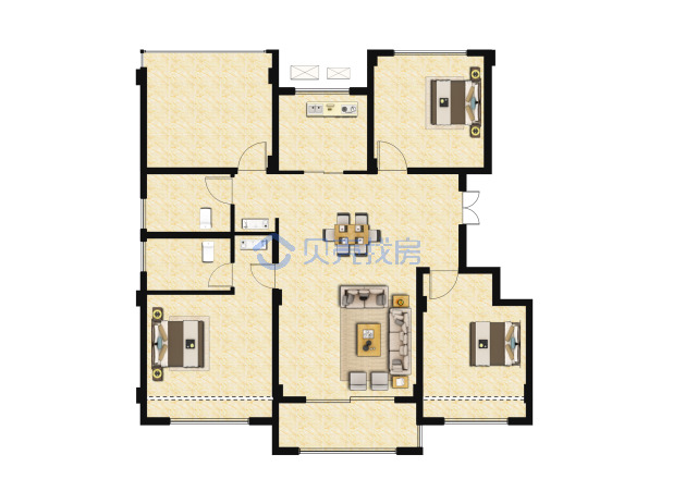 居室：4室2厅2卫 建面：127m²