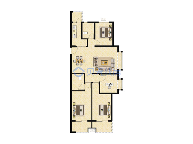 居室：4室2厅2卫 建面：137m²