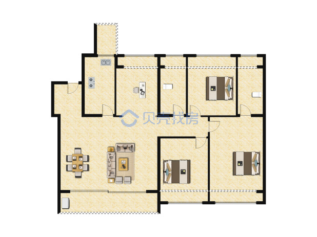 居室：4室2厅2卫 建面：120m²