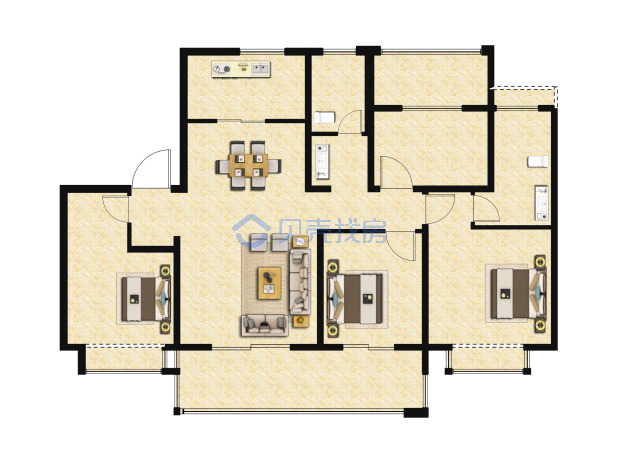 居室：4室2厅2卫 建面：126m²