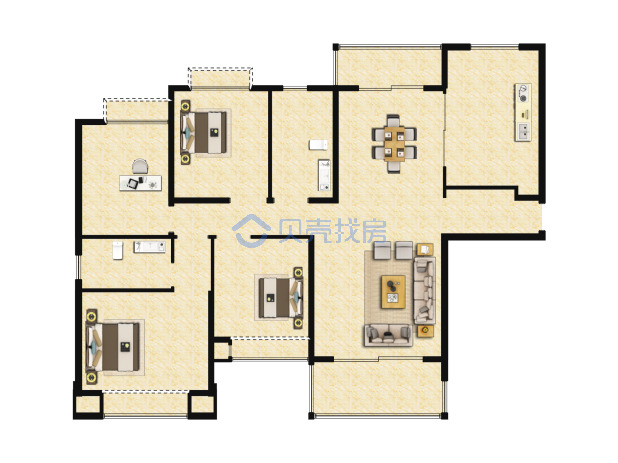 居室：4室2厅2卫 建面：147m²