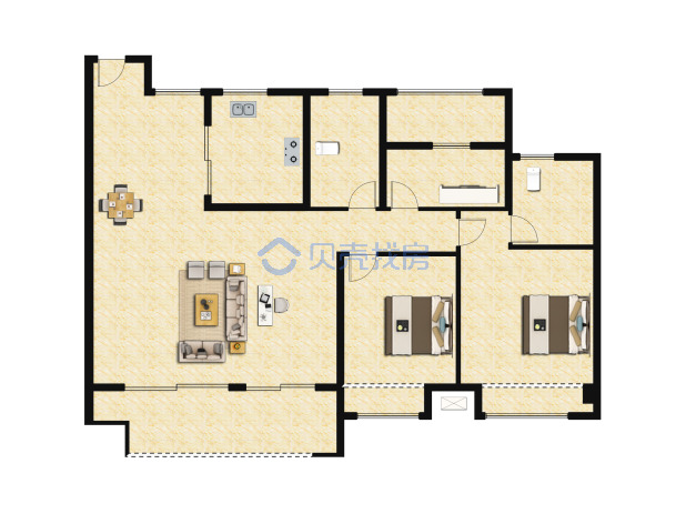 居室：3室2厅2卫 建面：115m²
