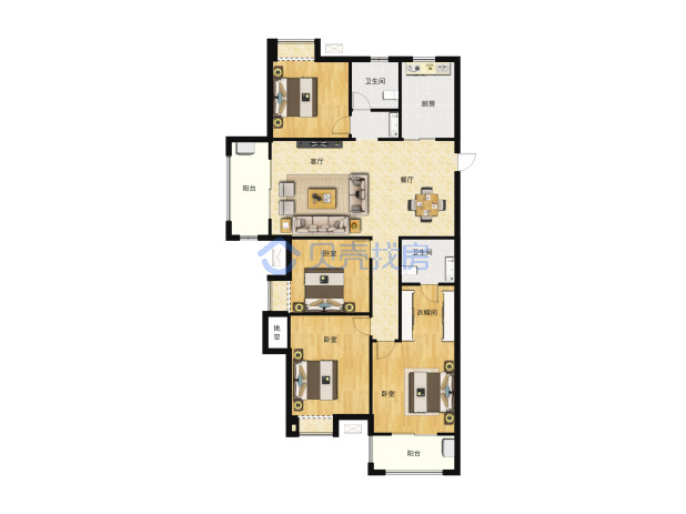 居室：4室2厅2卫 建面：140.43m²