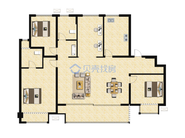 居室：4室2厅2卫 建面：122m²
