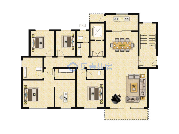 居室：5室2厅3卫 建面：257m²