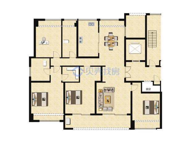 居室：4室2厅2卫 建面：143m²