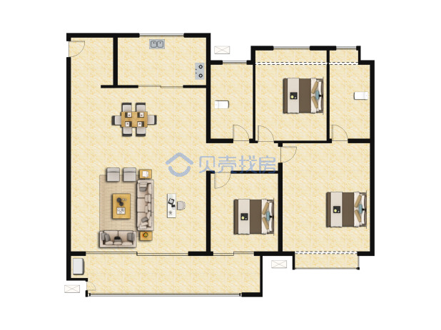 居室：3室2厅2卫 建面：143m²