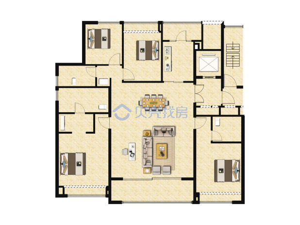 居室：4室2厅3卫 建面：178m²