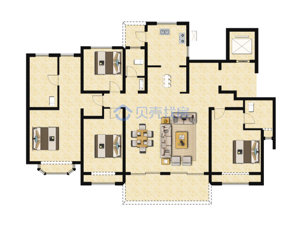 居室：4室2厅3卫 建面：180m²