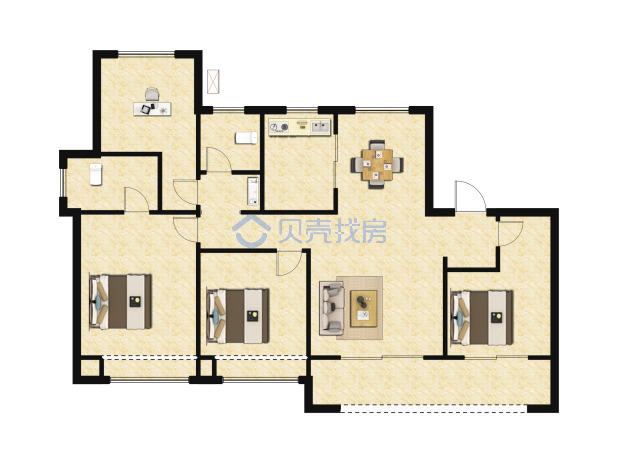 居室：4室2厅2卫 建面：134m²