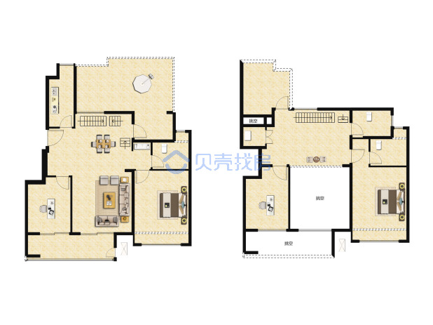 居室：4室3厅3卫 建面：145m²