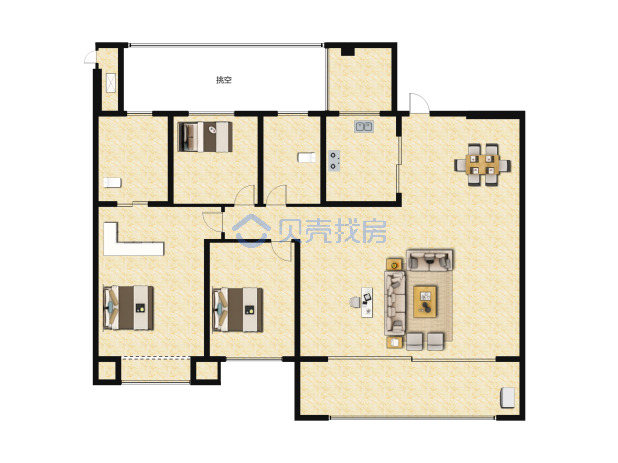 居室：3室2厅2卫 建面：143m²