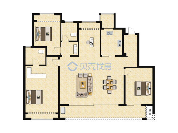 居室：4室0厅0卫 建面：128m²