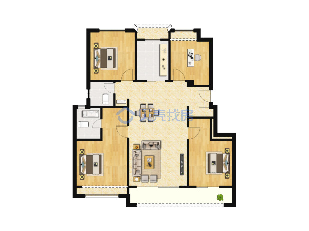 居室：4室2厅2卫 建面：120m²