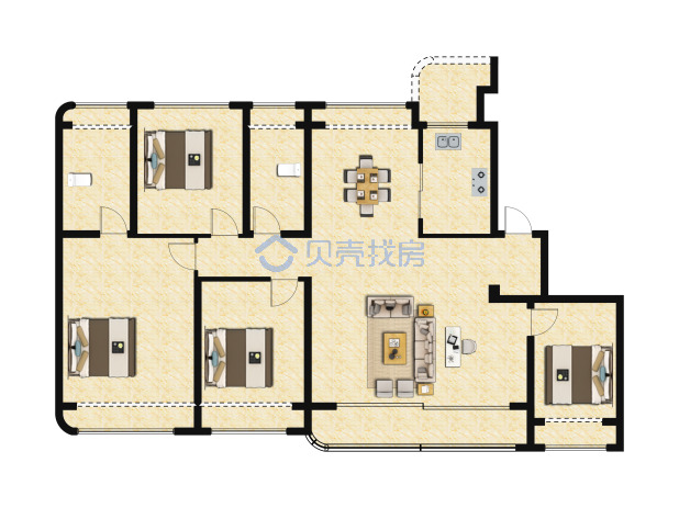 居室：4室2厅2卫 建面：146m²