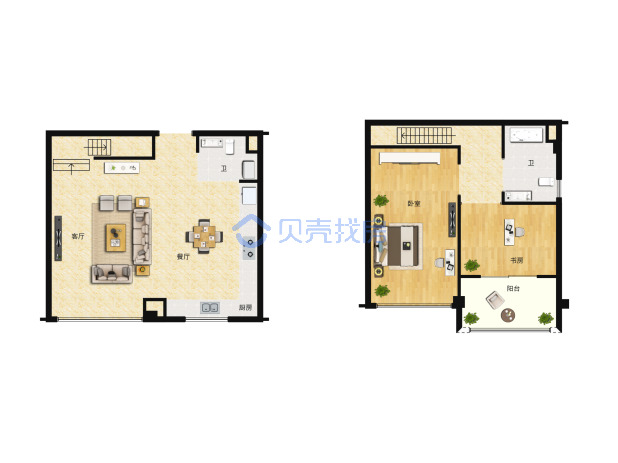 居室：2室2厅2卫 建面：110m²