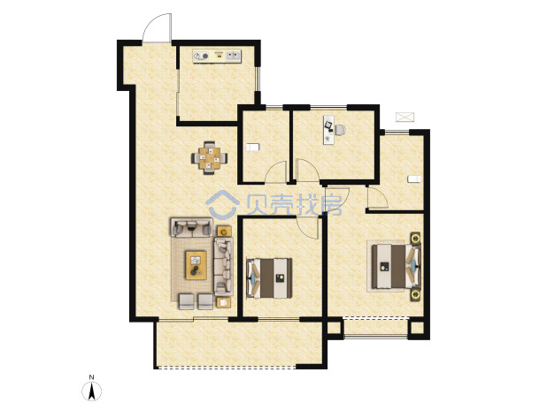 居室：3室2厅2卫 建面：112m²