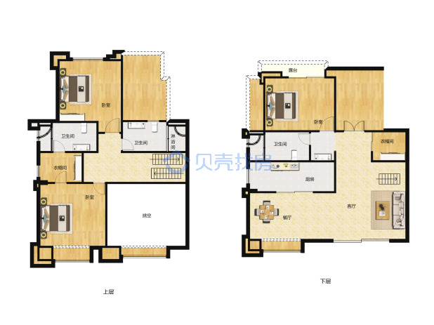 居室：3室2厅2卫 建面：140m²