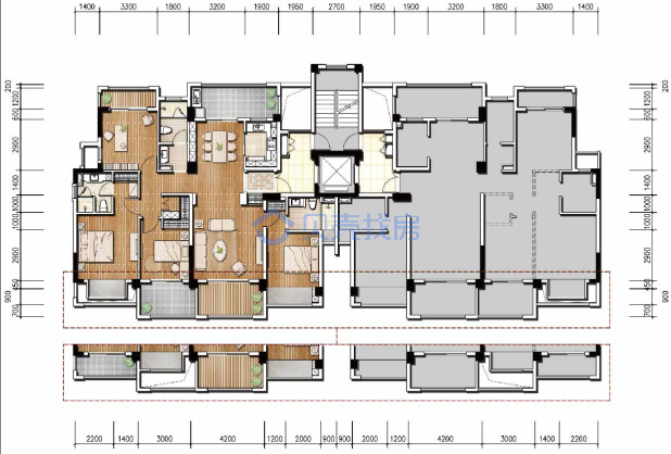 居室：4室2厅3卫 建面：160m²