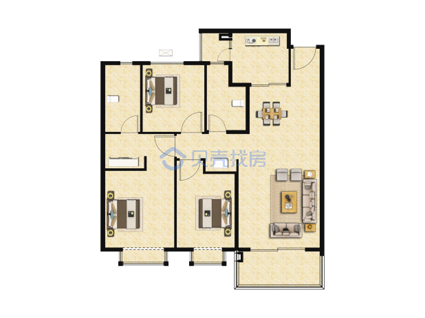 居室：3室2厅2卫 建面：125m²
