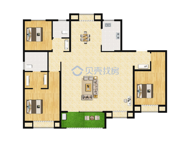 居室：3室2厅2卫 建面：144m²
